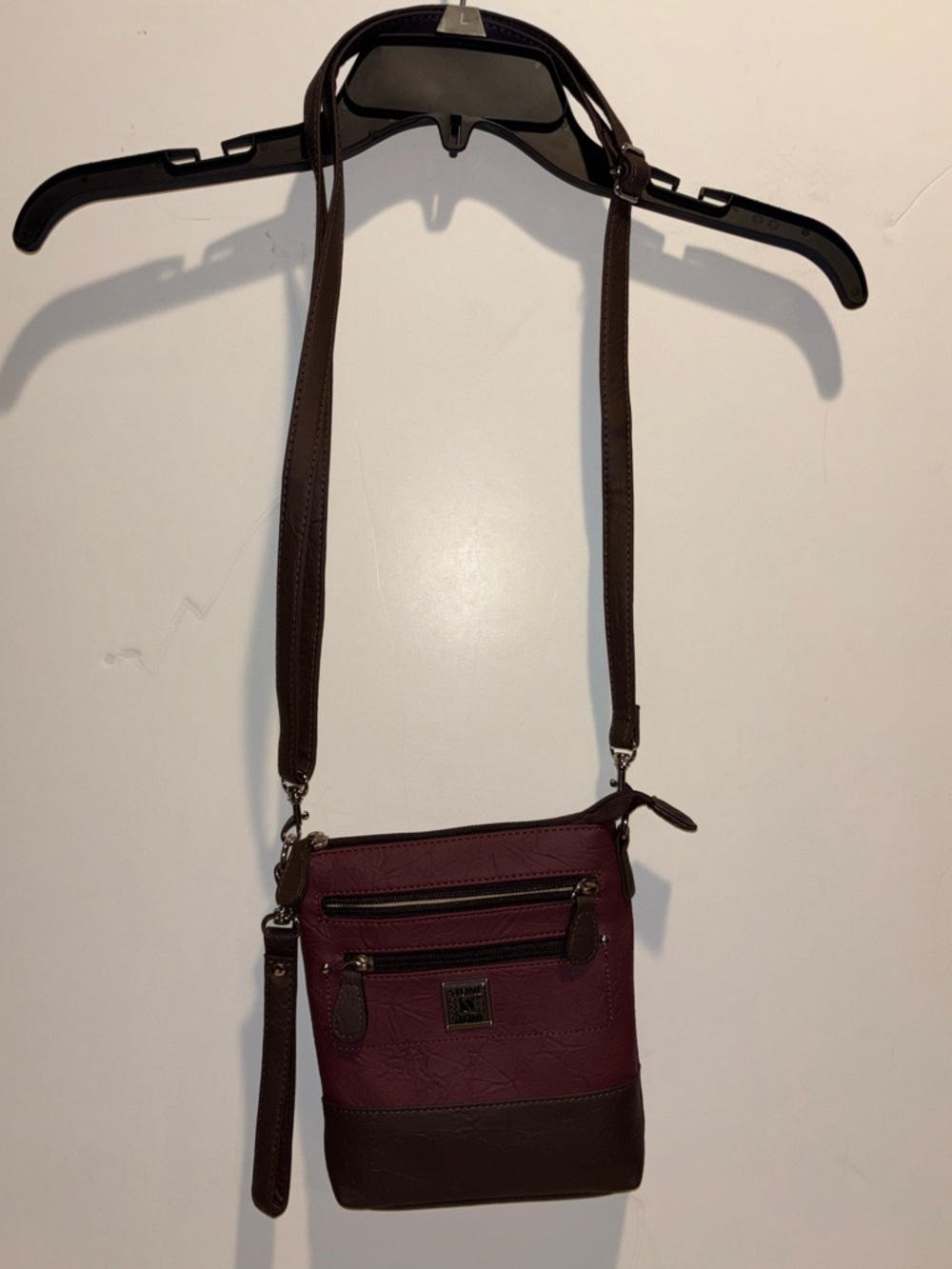 Stone & Co. Burgundy and Brown Crossbody Shoulder Bag